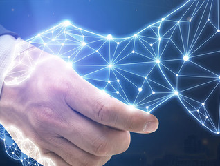 Human Hand and AI Handshake